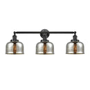 Bell Bath Vanity Light shown in the Oil Rubbed Bronze finish with a Silver Plated Mercury shade