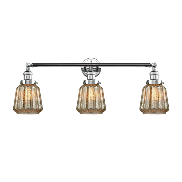 Chatham Bath Vanity Light shown in the Polished Chrome finish with a Mercury shade