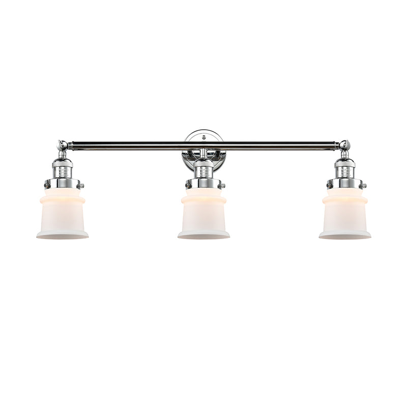 Canton Bath Vanity Light shown in the Polished Chrome finish with a Matte White shade