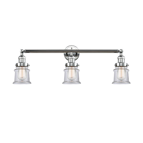 Canton Bath Vanity Light shown in the Polished Chrome finish with a Clear shade