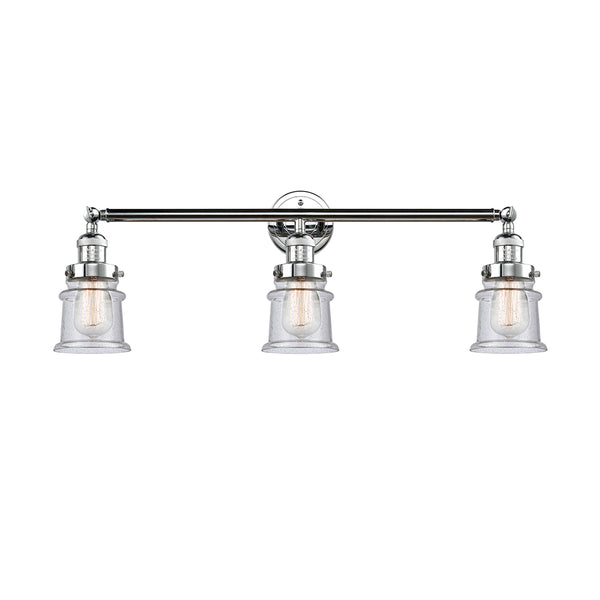 Canton Bath Vanity Light shown in the Polished Chrome finish with a Seedy shade