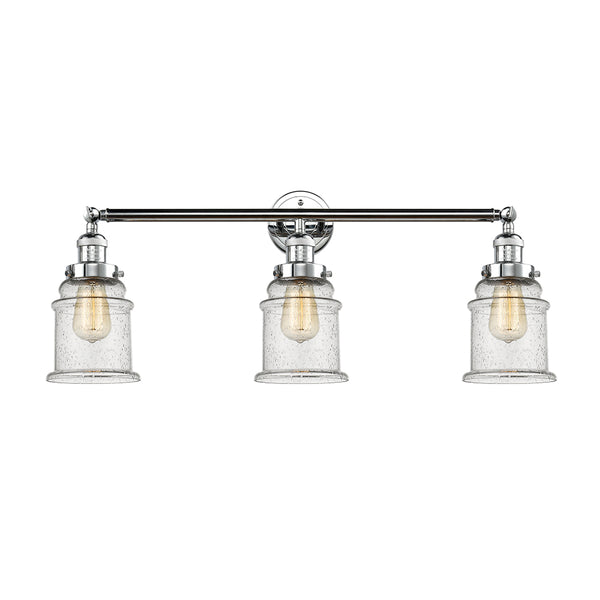 Canton Bath Vanity Light shown in the Polished Chrome finish with a Seedy shade