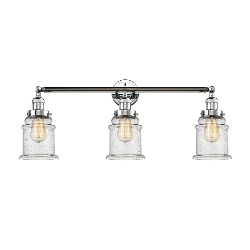 Canton Bath Vanity Light shown in the Polished Chrome finish with a Seedy shade