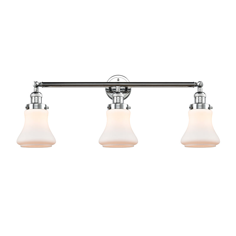 Bellmont Bath Vanity Light shown in the Polished Chrome finish with a Matte White shade