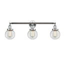 Beacon Bath Vanity Light shown in the Polished Chrome finish with a Clear shade