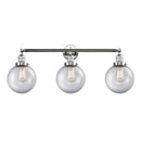 Beacon Bath Vanity Light shown in the Polished Chrome finish with a Clear shade