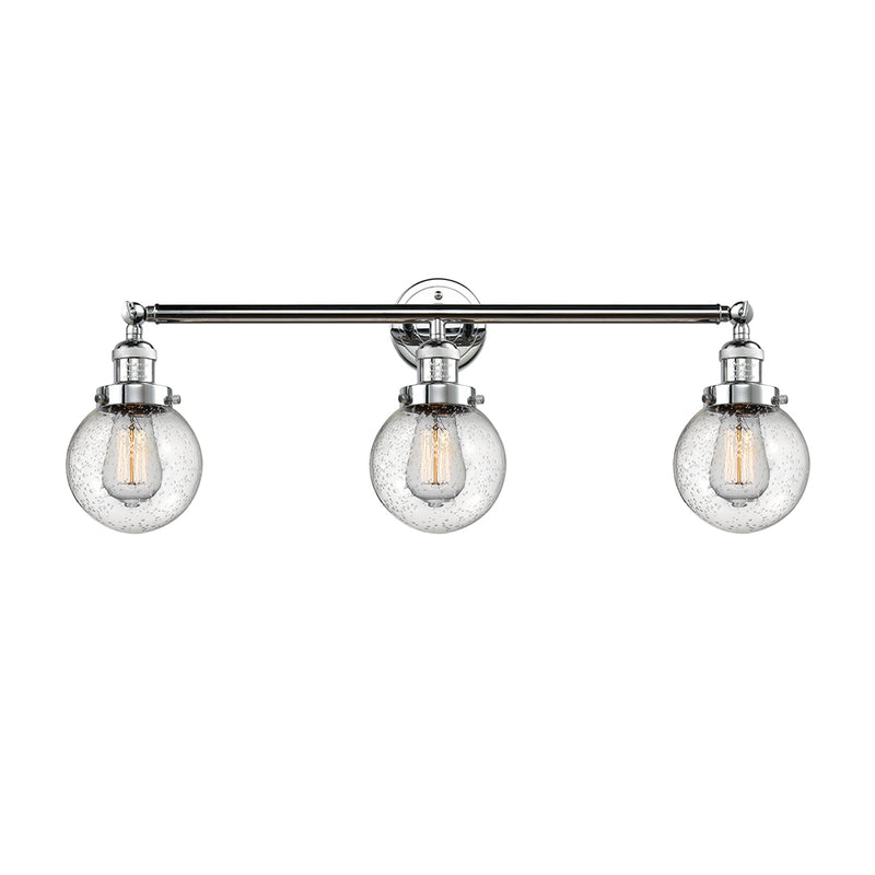 Beacon Bath Vanity Light shown in the Polished Chrome finish with a Seedy shade