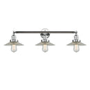 Halophane Bath Vanity Light shown in the Polished Chrome finish with a Clear Halophane shade