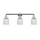 Colton Bath Vanity Light shown in the Polished Chrome finish with a Clear Halophane shade