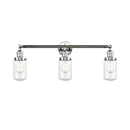 Dover Bath Vanity Light shown in the Polished Chrome finish with a Clear shade
