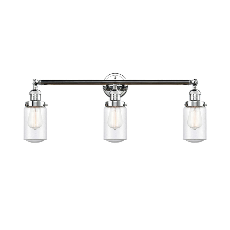 Dover Bath Vanity Light shown in the Polished Chrome finish with a Seedy shade