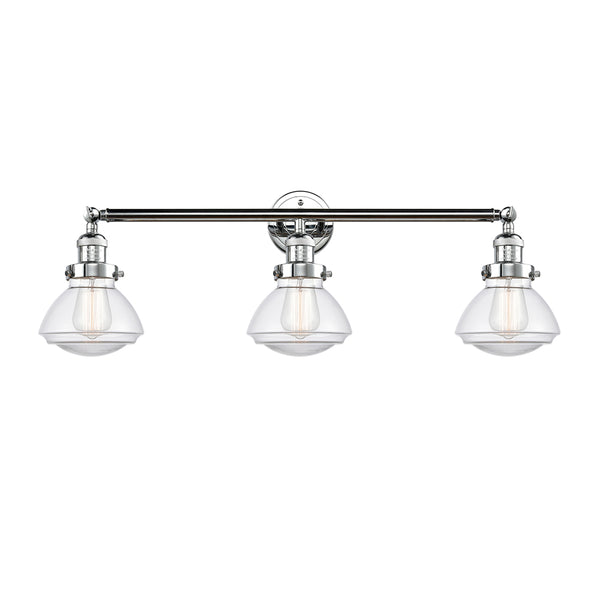 Olean Bath Vanity Light shown in the Polished Chrome finish with a Clear shade