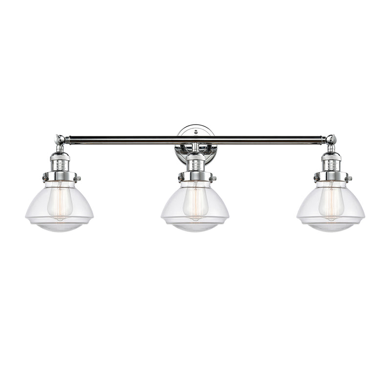 Olean Bath Vanity Light shown in the Polished Chrome finish with a Clear shade