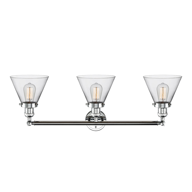 Innovations Lighting Large Cone 3 Light Bath Vanity Light Part Of The Franklin Restoration Collection 205-PC-G42-LED