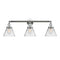 Cone Bath Vanity Light shown in the Polished Chrome finish with a Clear shade