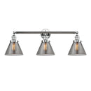 Cone Bath Vanity Light shown in the Polished Chrome finish with a Plated Smoke shade