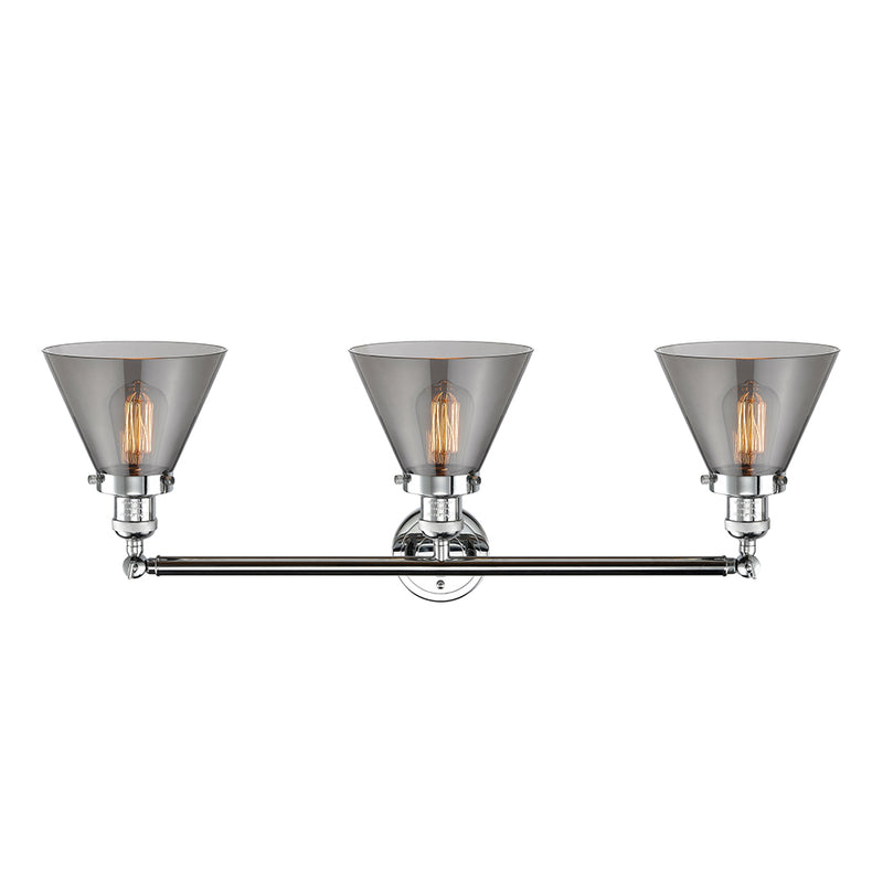 Innovations Lighting Large Cone 3 Light Bath Vanity Light Part Of The Franklin Restoration Collection 205-PC-G43