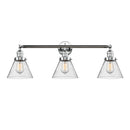 Cone Bath Vanity Light shown in the Polished Chrome finish with a Seedy shade