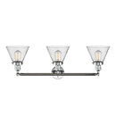 Innovations Lighting Large Cone 3 Light Bath Vanity Light Part Of The Franklin Restoration Collection 205-PC-G44