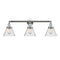 Cone Bath Vanity Light shown in the Polished Chrome finish with a Seedy shade
