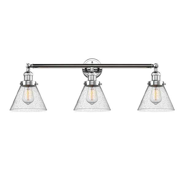Cone Bath Vanity Light shown in the Polished Chrome finish with a Seedy shade