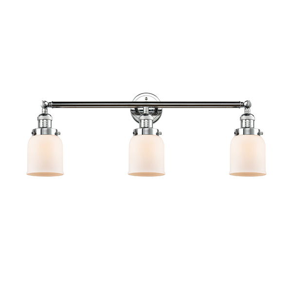 Bell Bath Vanity Light shown in the Polished Chrome finish with a Matte White shade