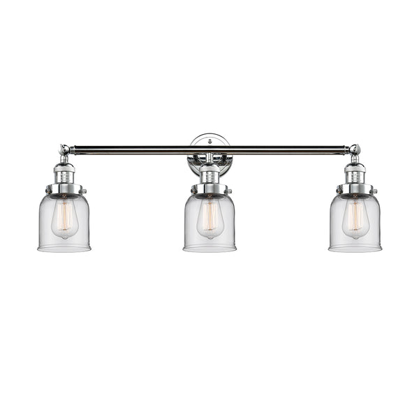 Bell Bath Vanity Light shown in the Polished Chrome finish with a Clear shade