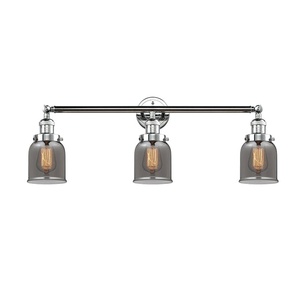 Bell Bath Vanity Light shown in the Polished Chrome finish with a Plated Smoke shade