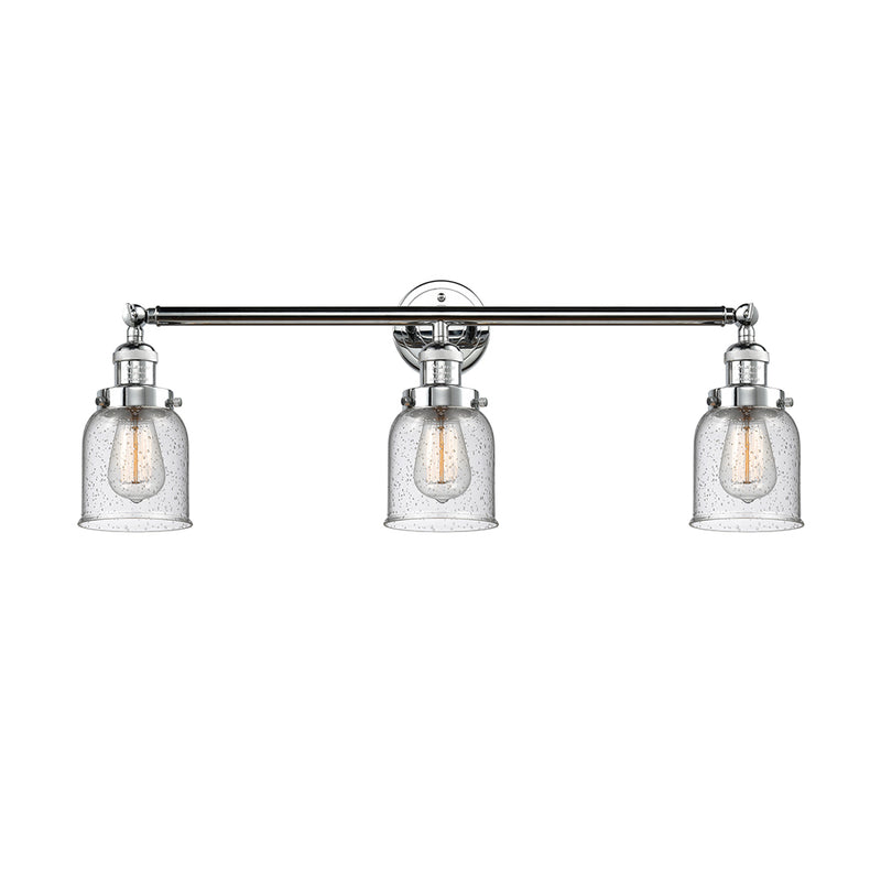 Bell Bath Vanity Light shown in the Polished Chrome finish with a Seedy shade