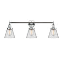Cone Bath Vanity Light shown in the Polished Chrome finish with a Clear shade