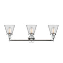 Innovations Lighting Small Cone 3 Light Bath Vanity Light Part Of The Franklin Restoration Collection 205-PC-G62