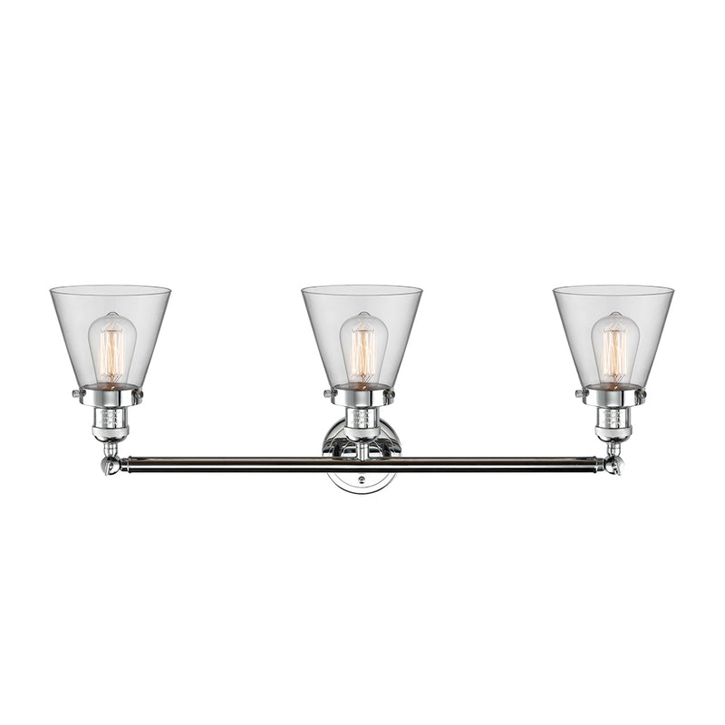 Innovations Lighting Small Cone 3 Light Bath Vanity Light Part Of The Franklin Restoration Collection 205-PC-G62-LED
