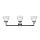 Innovations Lighting Small Cone 3 Light Bath Vanity Light Part Of The Franklin Restoration Collection 205-PC-G64