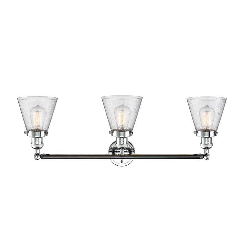 Innovations Lighting Small Cone 3 Light Bath Vanity Light Part Of The Franklin Restoration Collection 205-PC-G64-LED
