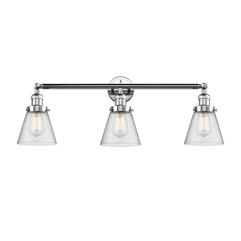 Cone Bath Vanity Light shown in the Polished Chrome finish with a Seedy shade