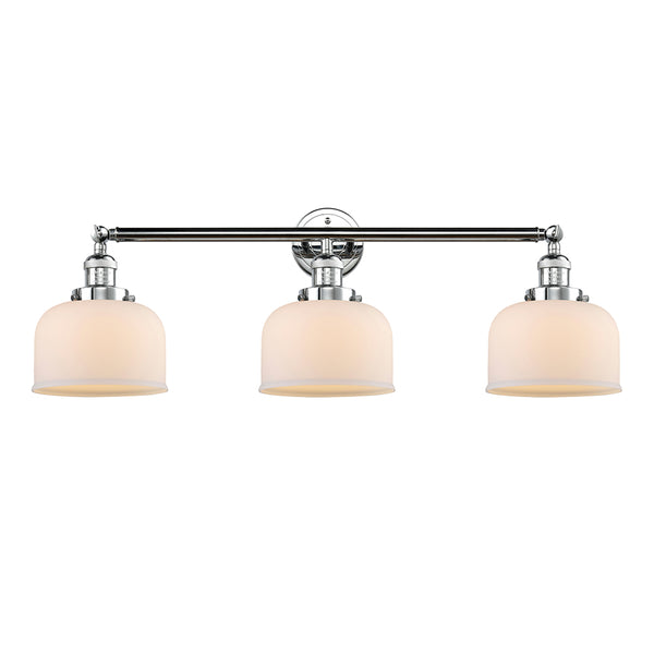 Bell Bath Vanity Light shown in the Polished Chrome finish with a Matte White shade