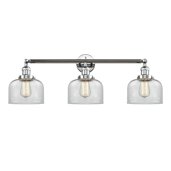 Bell Bath Vanity Light shown in the Polished Chrome finish with a Clear shade