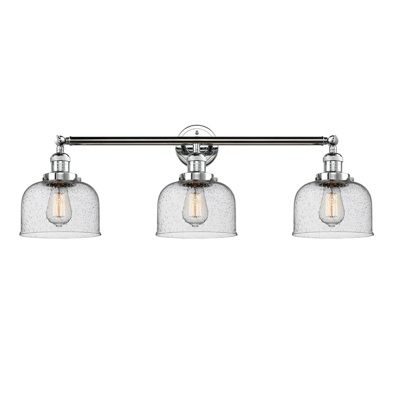 Bell Bath Vanity Light shown in the Polished Chrome finish with a Seedy shade