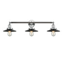 Railroad Bath Vanity Light shown in the Polished Chrome finish with a Matte Black shade