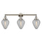 Geneseo Bath Vanity Light shown in the Polished Nickel finish with a Clear Crackled shade