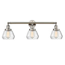 Fulton Bath Vanity Light shown in the Polished Nickel finish with a Clear shade