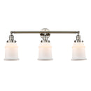 Canton Bath Vanity Light shown in the Polished Nickel finish with a Matte White shade