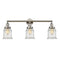 Canton Bath Vanity Light shown in the Polished Nickel finish with a Seedy shade