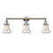 Bellmont Bath Vanity Light shown in the Polished Nickel finish with a Seedy shade
