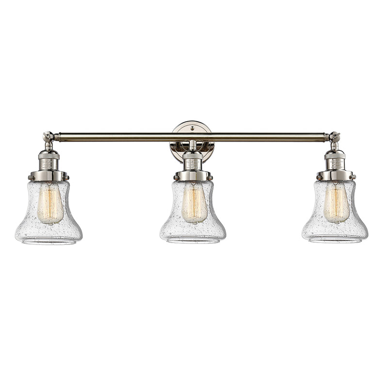 Bellmont Bath Vanity Light shown in the Polished Nickel finish with a Seedy shade