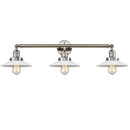 Halophane Bath Vanity Light shown in the Polished Nickel finish with a Matte White Halophane shade