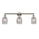 Colton Bath Vanity Light shown in the Polished Nickel finish with a Clear Halophane shade