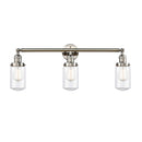 Dover Bath Vanity Light shown in the Polished Nickel finish with a Clear shade