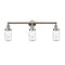 Dover Bath Vanity Light shown in the Polished Nickel finish with a Seedy shade