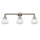 Olean Bath Vanity Light shown in the Polished Nickel finish with a Clear shade